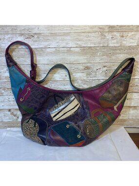 Sharif Studio Patchwork Leather Hair-on-Hide Boho Chic Large Shoulder Tote Bag